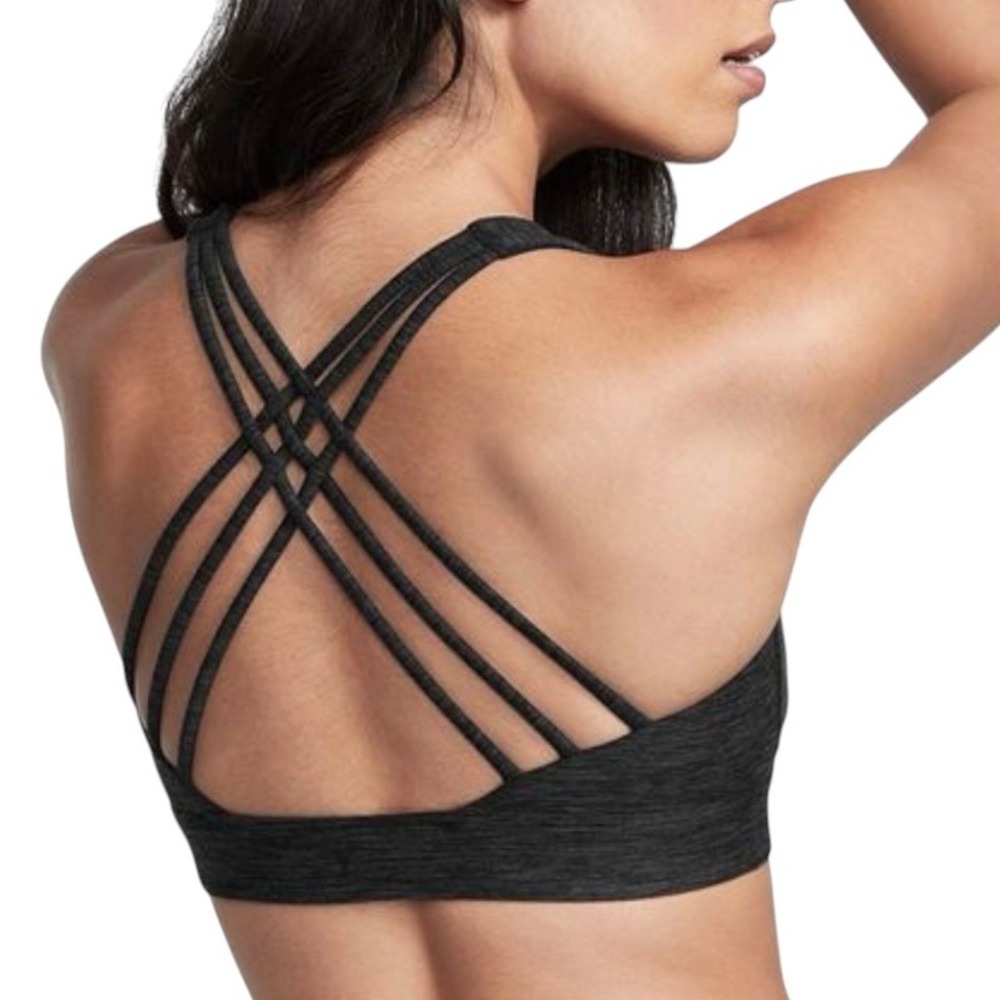 Victoria's Secret Sport Essential Strappy Back Sports Bra, XL, Gray Onyx Heather